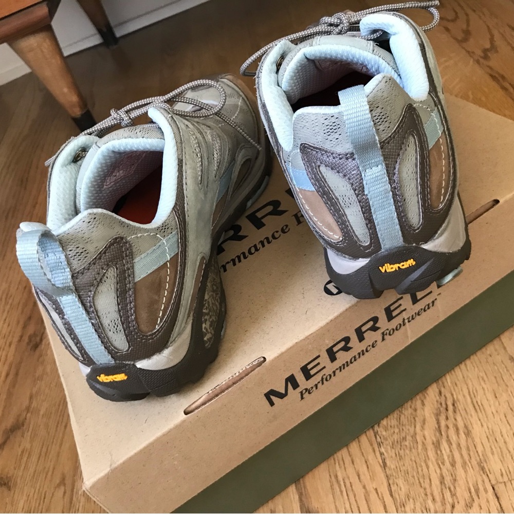 Merrell hiking shoes mint/tan/blue size 9/40 - Picture 5 of 10